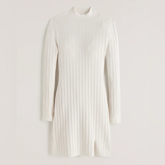 *NWT* Abercrombie & Fitch Mockneck Mini Sweater Dress with split - Picture 1 of 4